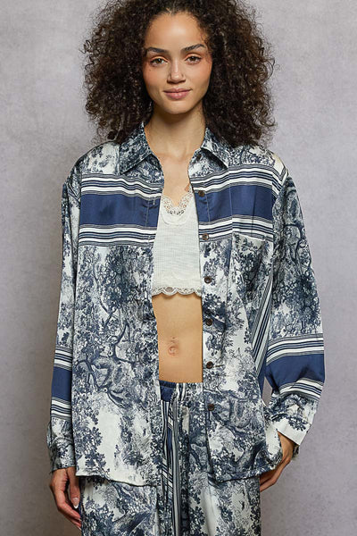 POL Pants and Top Set in Navy Floral