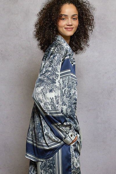 POL Pants and Top Set in Navy Floral