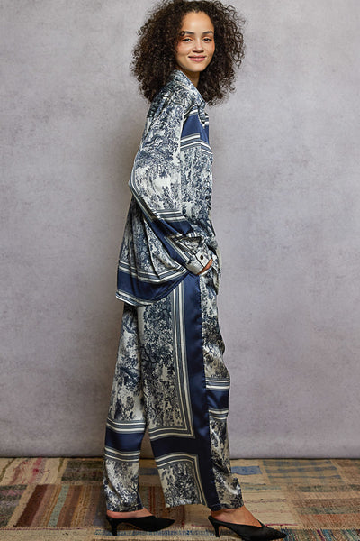 POL Pants and Top Set in Navy Floral