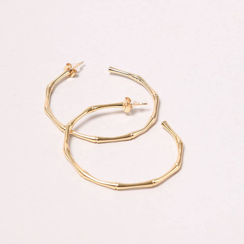 Earrings Gold-Dipped 14K Textured Hoop Post Earring: GLD / ONE SIZE