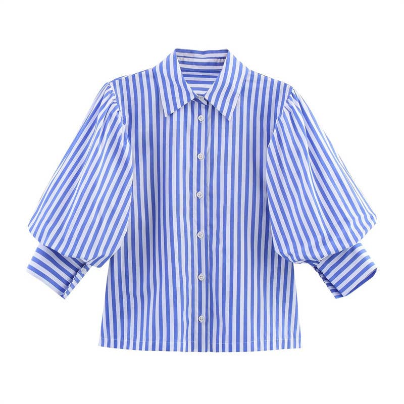 Tops Boho Striped & Plain Casual Short Sleeve