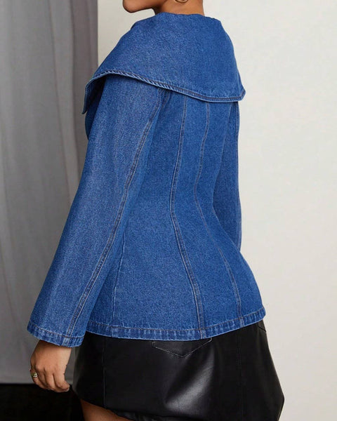 Jacket French Lapel Fitted Denim Jacket