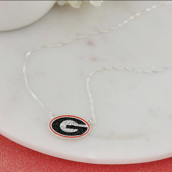 Georgia Crystal Logo Necklace