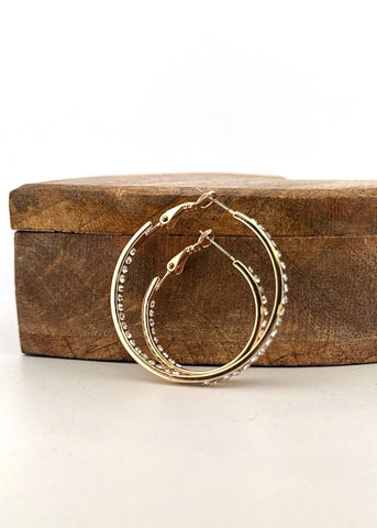 Inside Outside Hoop Large: Silver