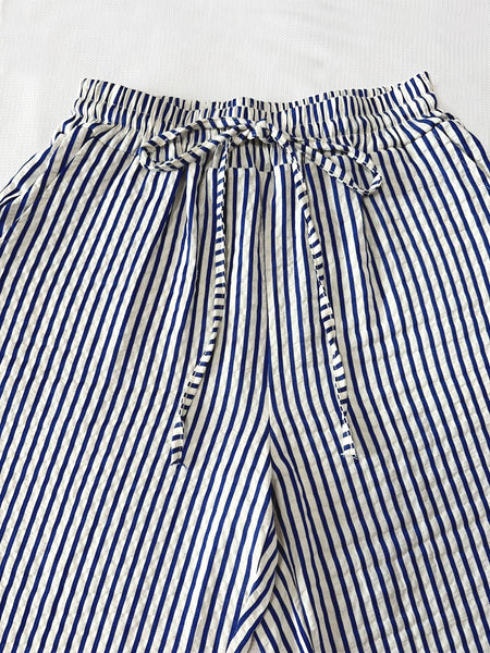 Striped slacks striped wide-leg pants