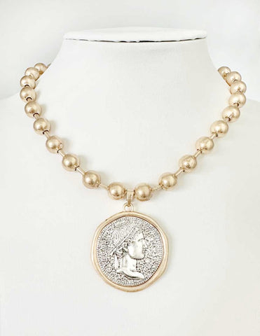 PP Necklace Coin with Gold Coin
