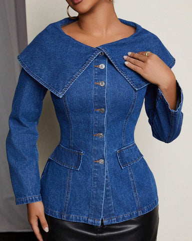 Jacket French Lapel Fitted Denim Jacket