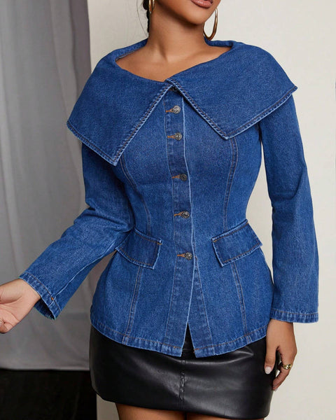 Jacket French Lapel Fitted Denim Jacket