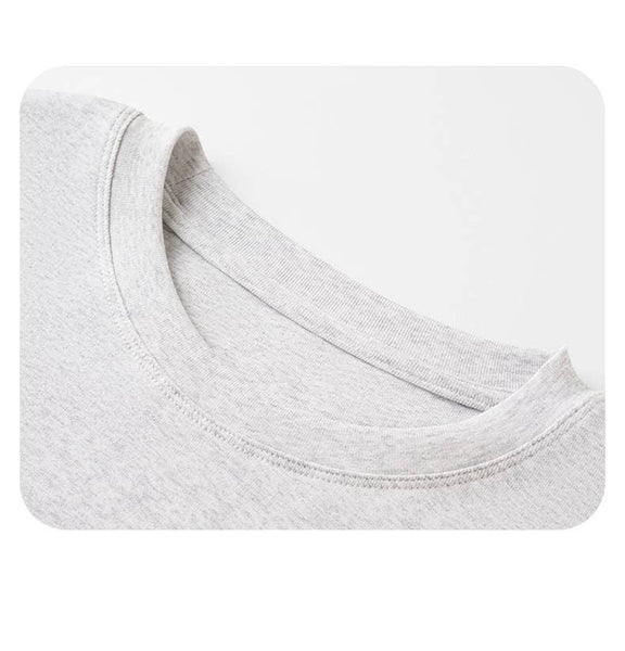 Tops Daily basic cotton fitted crewneck t-shirt long sleeve: White / M