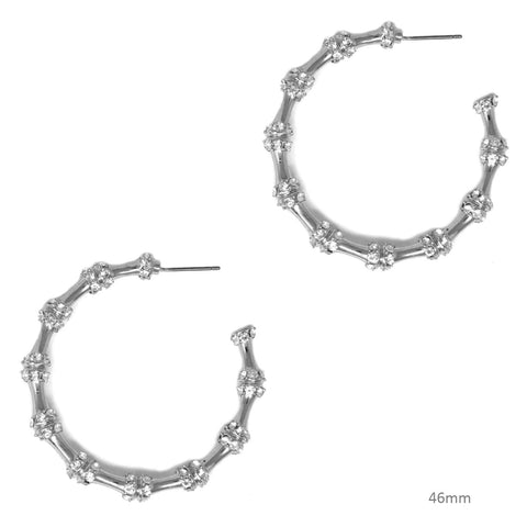 PP Earrings Pave Bamboo