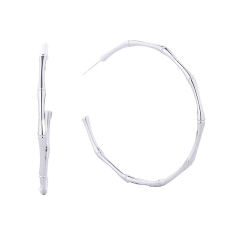 Earrings Gold-Dipped 14K Textured Hoop Post Earring: WHITE GOLD / ONE SIZE