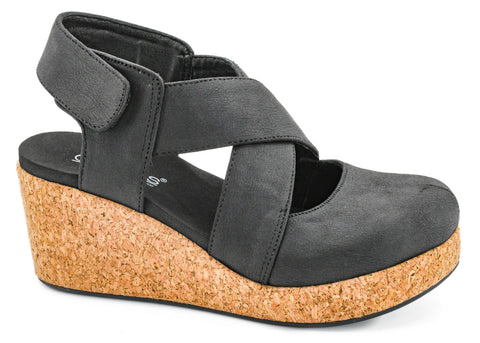 Corky's Black Faux Suede