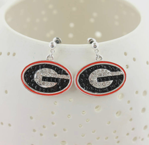 Georgia Crystal Logo Earrings