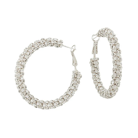 WH Earrings Silver Crystal
