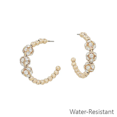 WH Earrings Gold and Pave