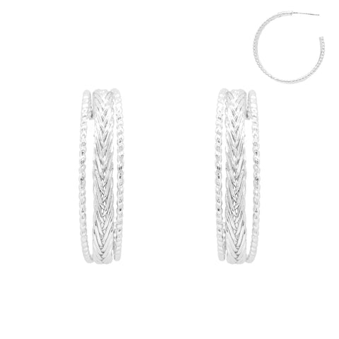 WH Earrings Silver Twisted