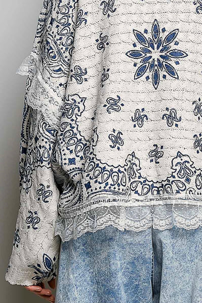 AST201 POL Sweater Cream/Blu Multi