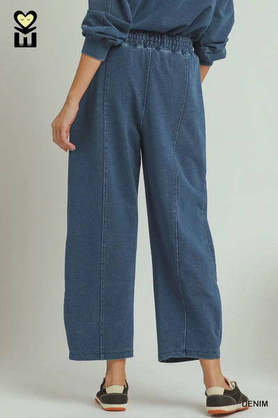 Pants Set Denim Washed Blue Set