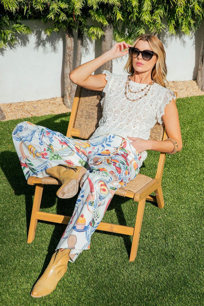 Pants Easel Printed Stretch Twill