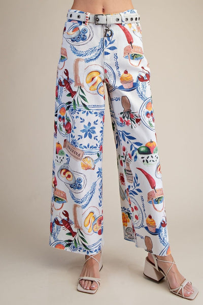 Pants Easel Printed Stretch Twill