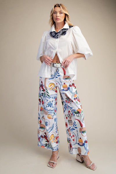 Pants Easel Printed Stretch Twill
