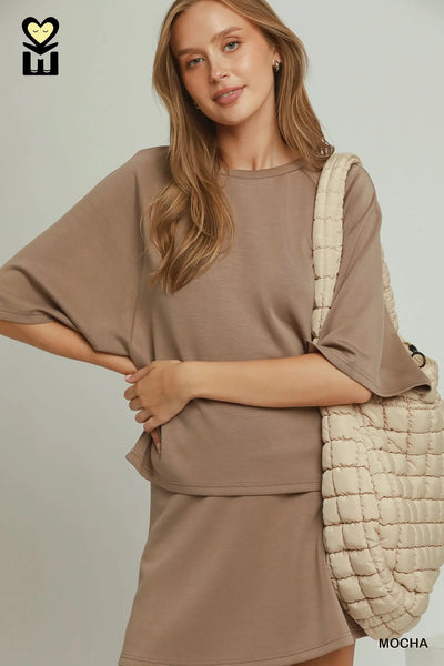Skort Set Brown Mocha Brown