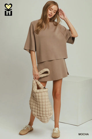 Skort Set Brown Mocha Brown
