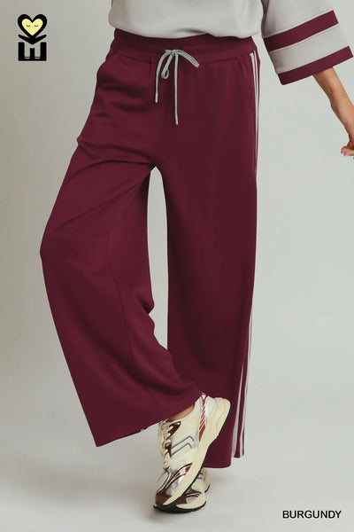 Umgee Jogging Set Lounge Wear Grey and Burgundy H1226