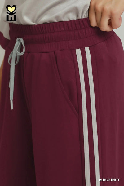 Umgee Jogging Set Lounge Wear Grey and Burgundy H1226