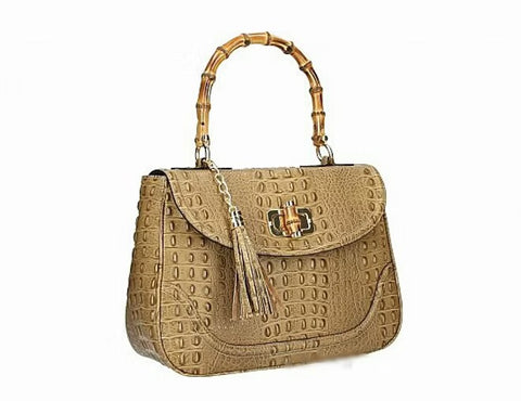 Izzie Shoulder Bag with Bamboo Handle
