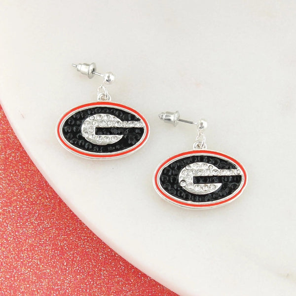Georgia Crystal Logo Earrings