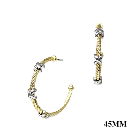 WH Earrings 2" Gold Wired E-4841GS