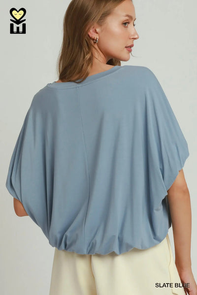 Umgee Tops Double Lined Bubble Sleeve H1010