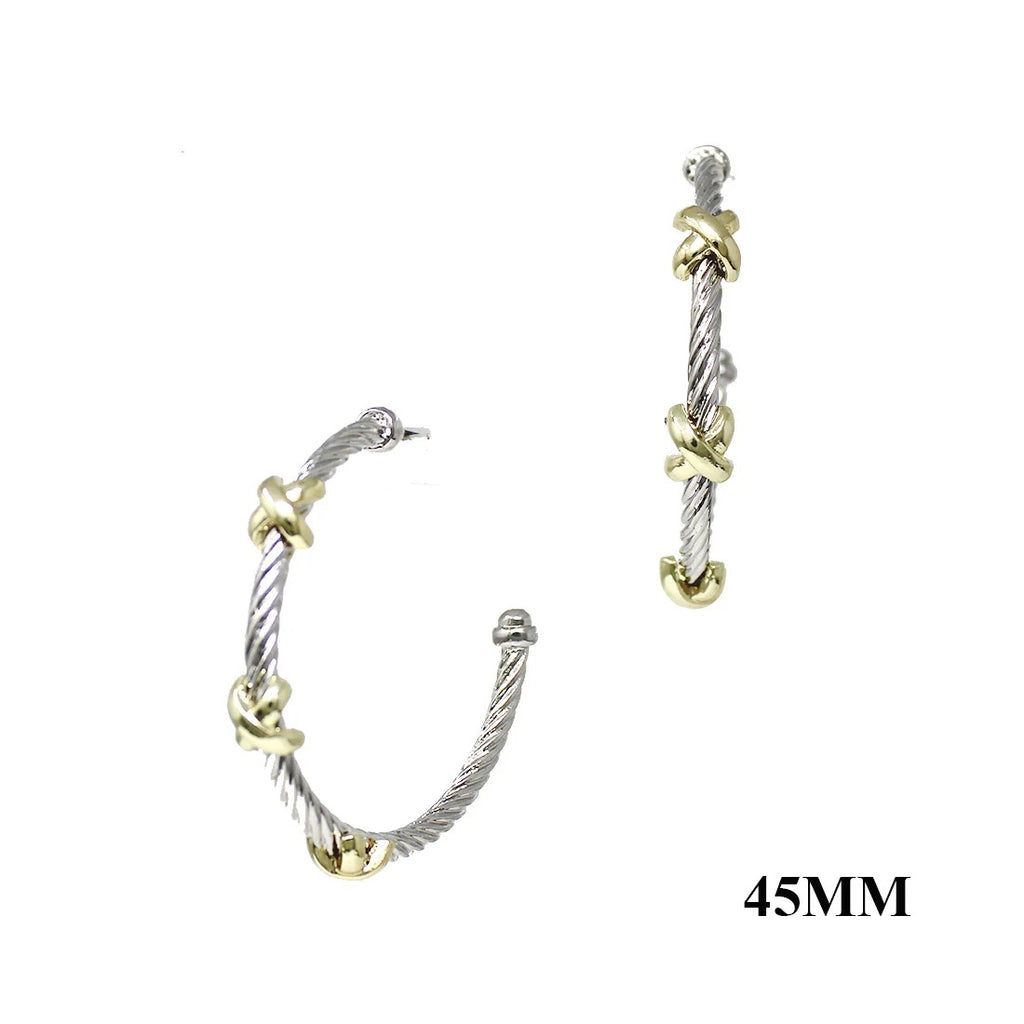 WH Earrings Silver Wired 2" Hoop E-4841SG