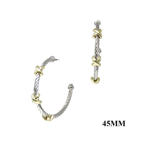 WH Earrings Silver Wired 2" Hoop E-4841SG