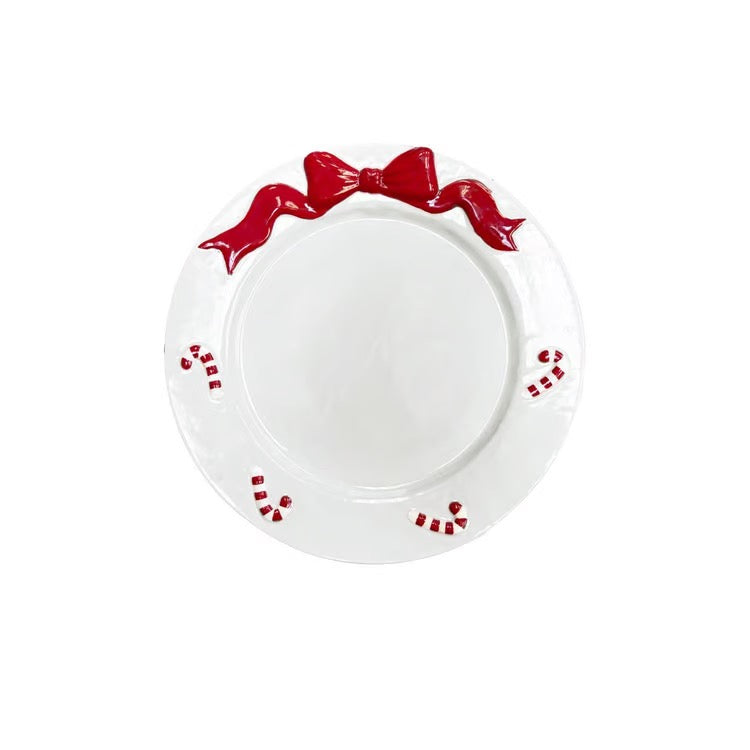 Christmas Sculpted Plate Peppermint Twist