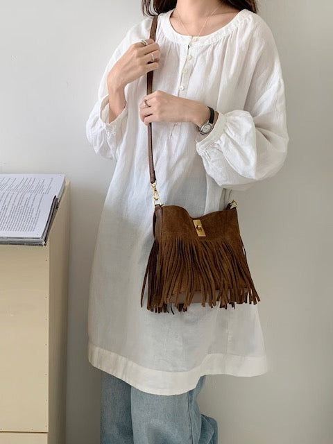 PP Handbag Brown Fringe P25085-03