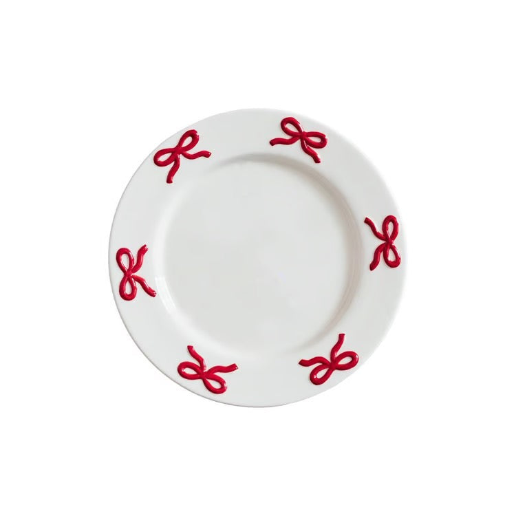 Christmas Plate with Sculpted Bows