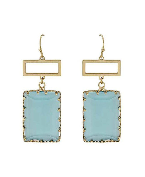 CC Earrings Rectangular Glass QE2420