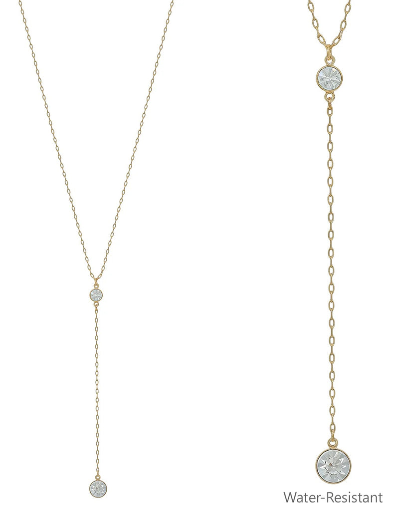 WH Necklace Crystal Y Drop N-3335G