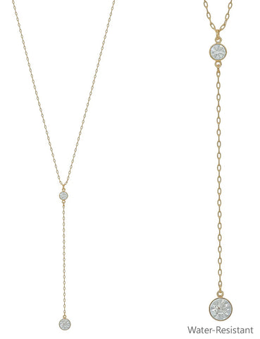 WH Necklace Crystal Y Drop N-3335G