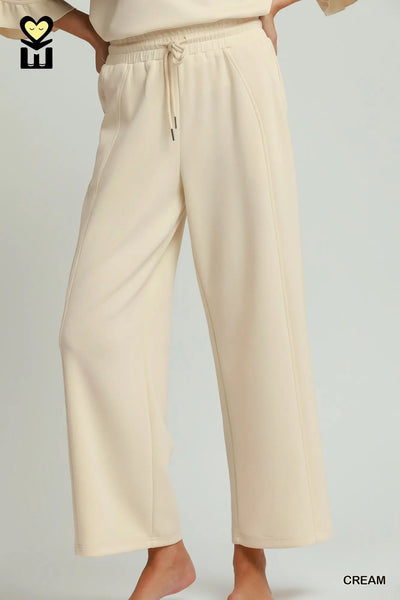 Umgee Luxeknit Round Neck Ruffle Pant Set H1089