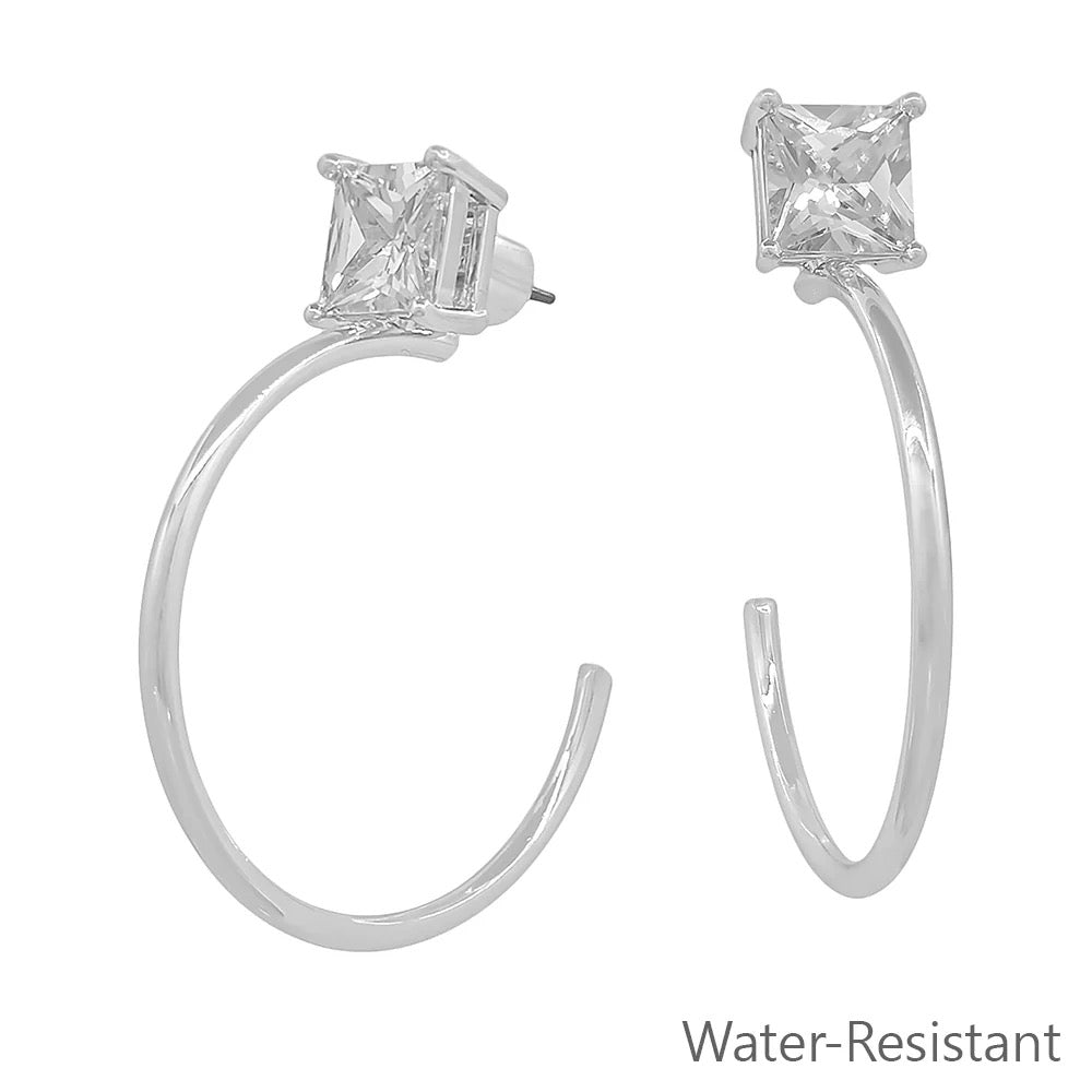 WH Silver 1.5" Stone Stud E-4830S