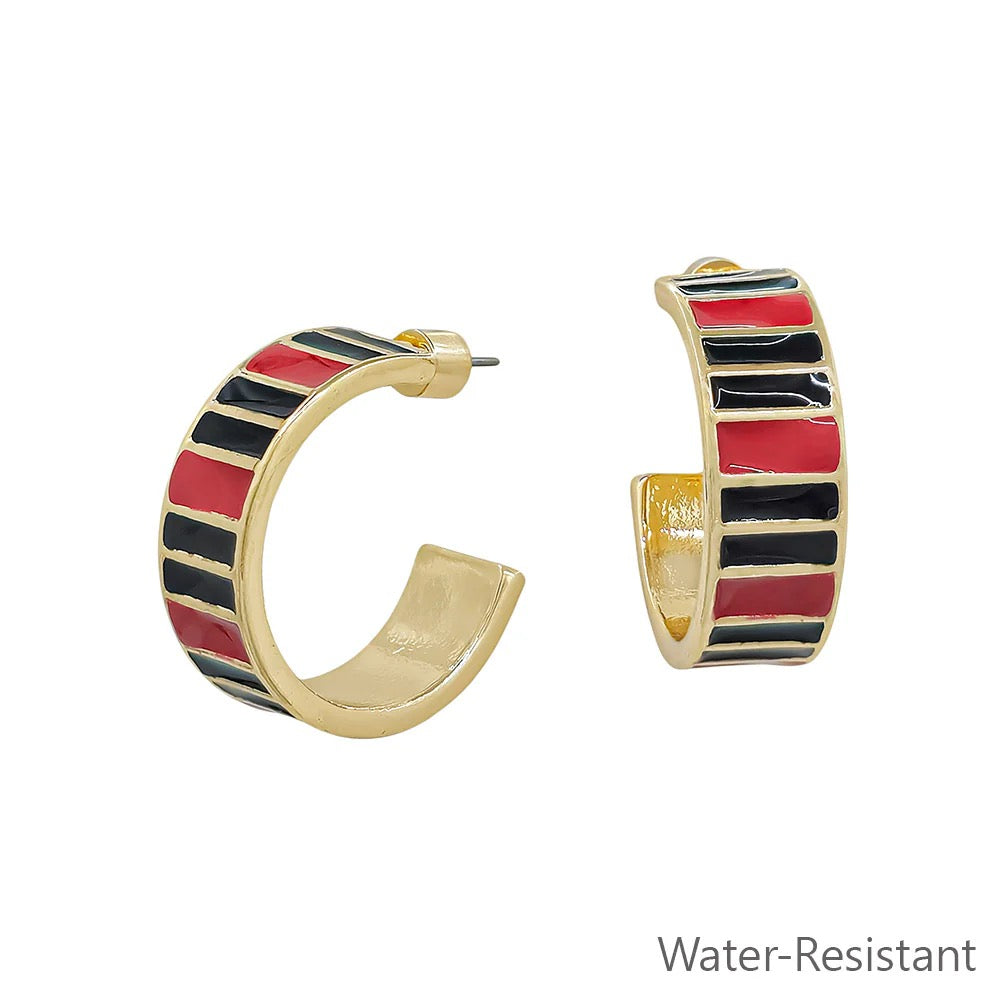 WH Earrings Red and Black E-4851