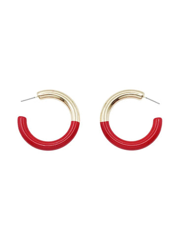 WH Earrings Gold and Red  E-4816RD