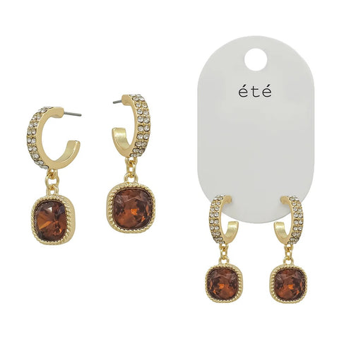WH Earring Small Brown E-4914BR