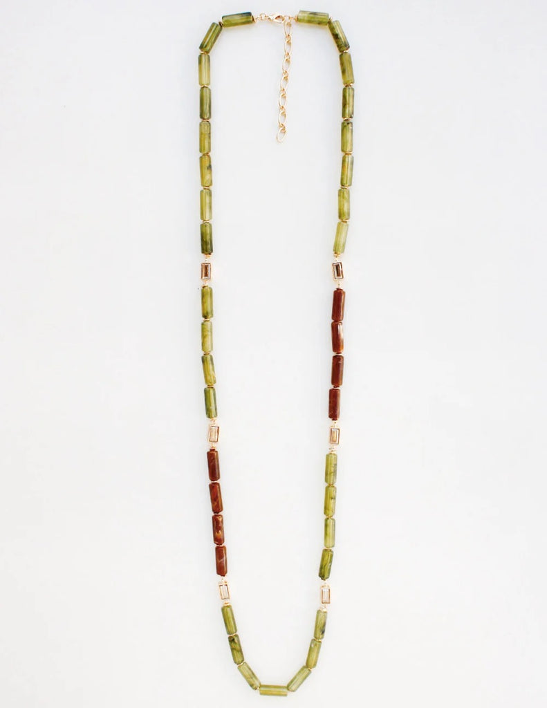 WH  Glass 32" Necklace N-3495GR