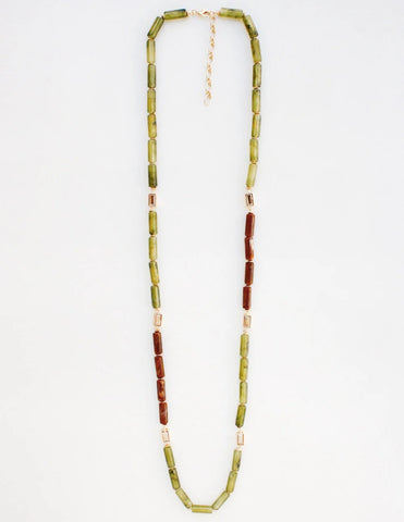 WH  Glass 32" Necklace N-3495GR