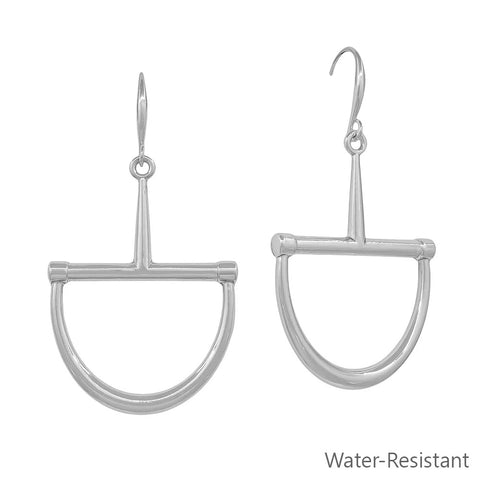 WH Earrings 1" Silver Horse Bit E-4783S