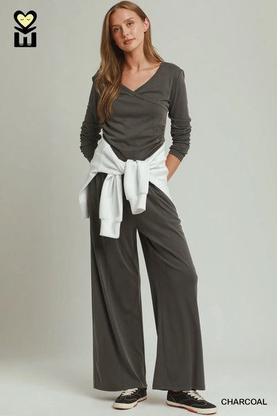 Crossover Long Sleeve Pant Set H1046